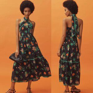 Damson Madder Pia Midi Dress in Apple Print US 4 NWT